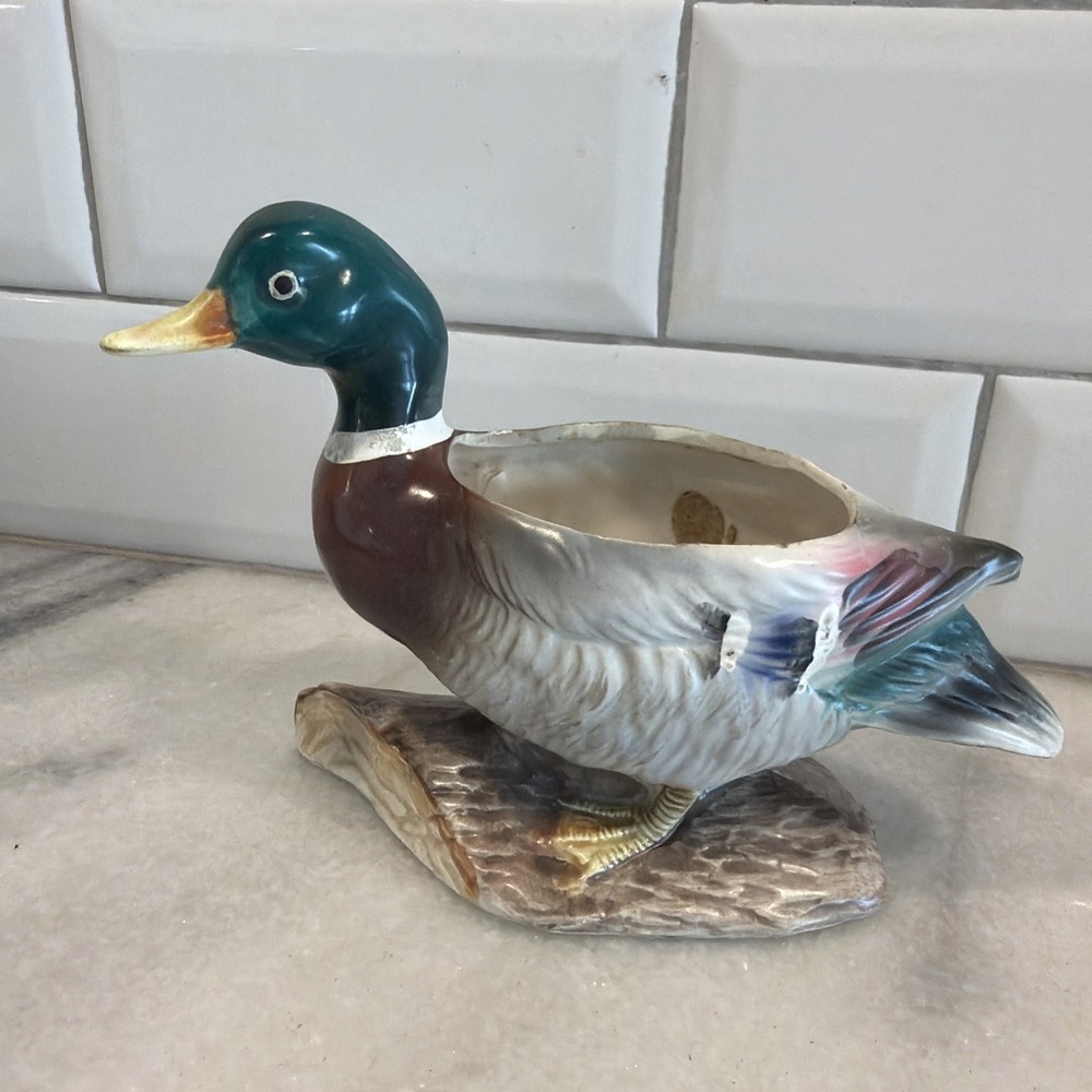 Vintage Relpo Otagiri Mallard Duck Planter GS0001